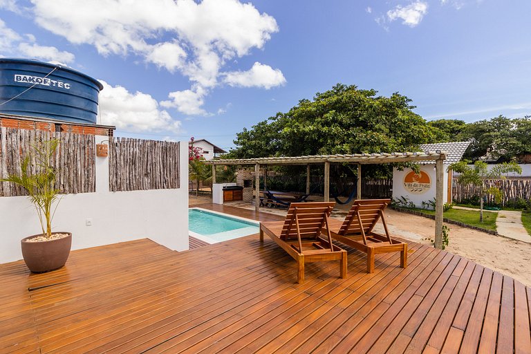 Área tranquila, 600m da praia, até 12 pessoas